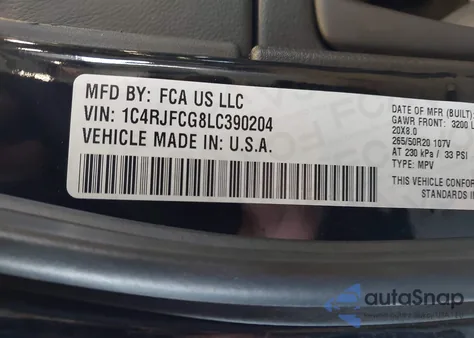 2020 Jeep Grand Cherokee High Altitude 4X4 из США, поврежденный, VIN 1C4RJFCG8LC390204